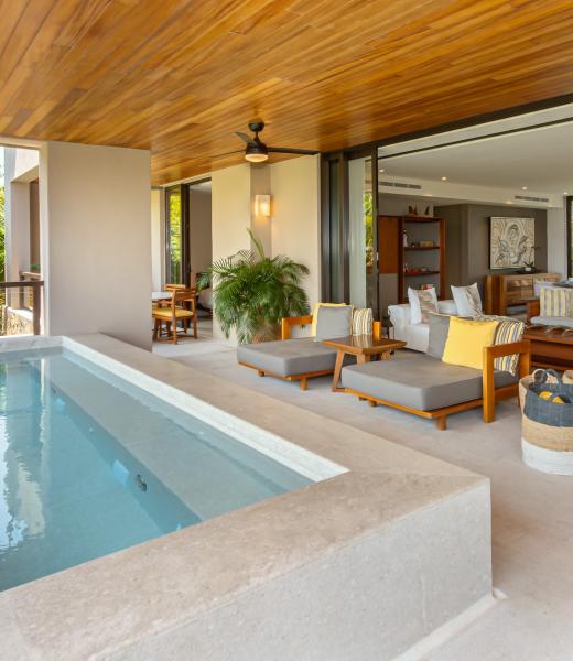 Condo Serna is a beautiful three-bedroom and three-bathroom condo located in the Las Marietas development. This Punta Mita condo has gorgeous views, a terrace plunge pool, and a fully equipped kitchen. In addition, guests benefit from a Premier Golf Membership, a golf cart, and access to numerous beach clubs and golf courses. Condo Serna is the...